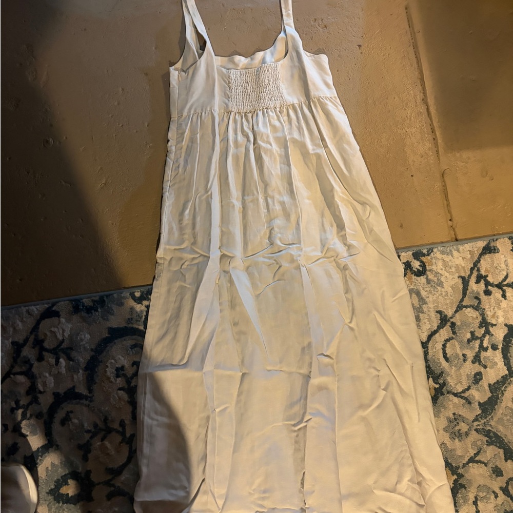 Zara White Sleeveless Maxi Dress
